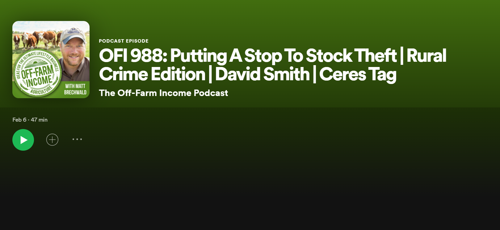 OFI 988: Putting A Stop To Stock Theft | Rural Crime Edition | David Smith | CERES TAG