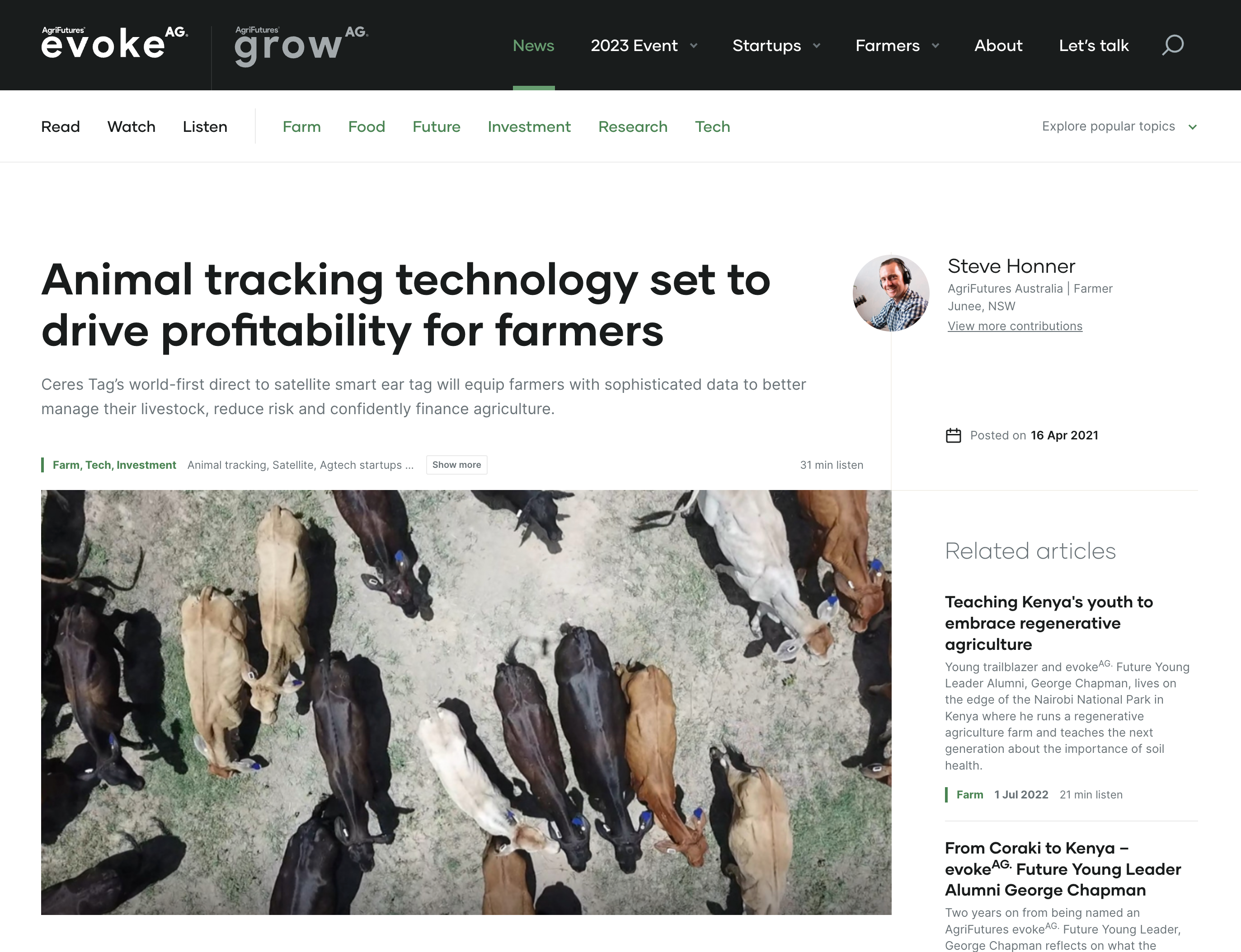 Animal tracking technology set to drive profitability for farmers